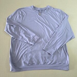 SKIMS Mens Lounge Long Sleeve Crew Neck Pullover Purple XL E-0114